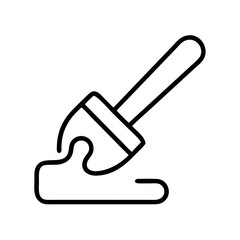 brush stroke icon, brush stroke line art - simple line art of brush stroke, perfect for brush stroke logos and icons and themed design 