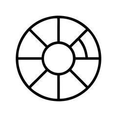 color wheel icon, color wheel line art - simple line art of color wheel, perfect for color wheel logos and icons and themed design 
