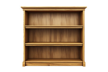 Wooden Bookshelf with Three Shelves for Storing Books and Decor Items