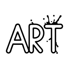 create art text with paint splashes icon