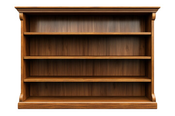 Classic Wooden Bookshelf with Multiple Shelves in Warm Brown Finish