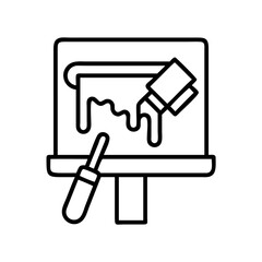 diy painting project icon, diy painting project line art - simple line art of diy painting project, perfect for diy painting project logos and icons and themed design 