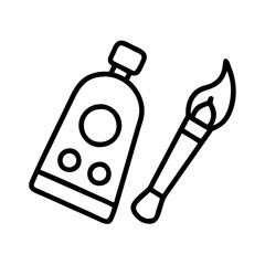 oil paints icon, oil paints line art - simple line art of oil paints, perfect for oil paints logos and icons and themed design 