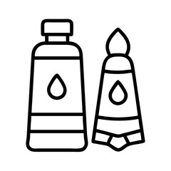 oil paints icon, oil paints line art - simple line art of oil paints, perfect for oil paints logos and icons and themed design 