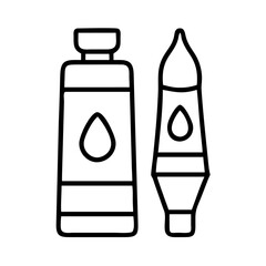 oil paints icon, oil paints line art - simple line art of oil paints, perfect for oil paints logos and icons and themed design 
