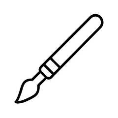 paintbrush with fine tip icon, paintbrush with fine tip line art - simple line art of paintbrush with fine tip, perfect for paintbrush with fine tip logos and icons and themed design 