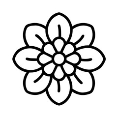 painted flower icon, painted flower line art - simple line art of painted flower, perfect for painted flower logos and icons and themed design 