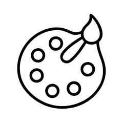 paint mixing palette icon, paint mixing palette line art - simple line art of paint mixing palette, perfect for paint mixing palette logos and icons and themed design 