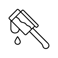 paint mixing stick icon, paint mixing stick line art - simple line art of paint mixing stick, perfect for paint mixing stick logos and icons and themed design 