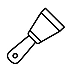 paint scraper icon, paint scraper line art - simple line art of paint scraper, perfect for paint scraper logos and icons and themed design 