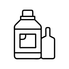 paint thinner bottle icon, paint thinner bottle line art - simple line art of paint thinner bottle, perfect for paint thinner bottle logos and icons and themed design 