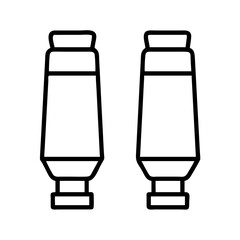paint tubes icon, paint tubes line art - simple line art of paint tubes, perfect for paint tubes logos and icons and themed design 