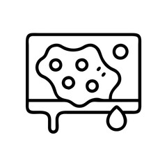 sponge painting icon, sponge painting line art - simple line art of sponge painting, perfect for sponge painting logos and icons and themed design 