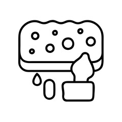 sponge painting icon, sponge painting line art - simple line art of sponge painting, perfect for sponge painting logos and icons and themed design 