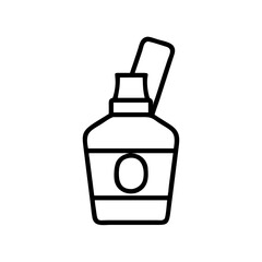 varnish bottle icon, varnish bottle line art - simple line art of varnish bottle, perfect for varnish bottle logos and icons and themed design 
