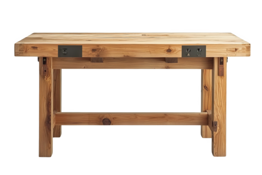 Rustic Wooden Table with Sturdy Construction and Unique Grain Patterns