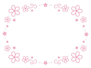 シンプルな花のかわいい飾り枠のイラスト素材