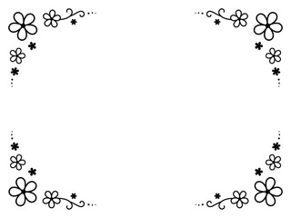 シンプルな花のかわいい飾り枠のイラスト素材