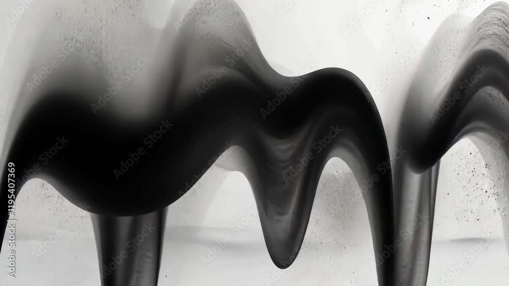 Poster captivating black smoke waves create mesmerizing patterns in an artistic display of movement and flu