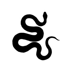 Black Snake silhouette vector illustration on white background.