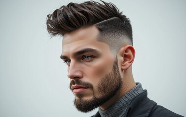 Obraz premium Portrait of trendy men's haircuts to welcome the new year