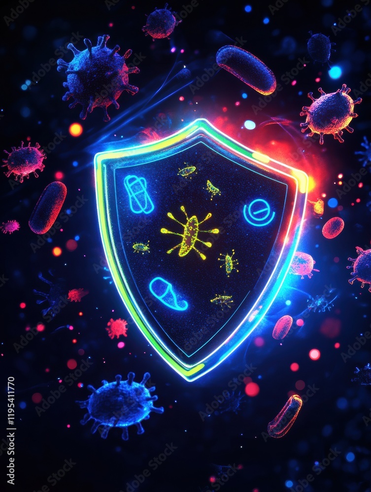 Aufkleber shield protecting against harmful microbes using advanced safety technology for public health. gener
