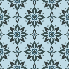 Background for design, texture, tile, wallpaper, silk, fabric, tile, simple modern Thai pattern, floral, seamless, vector, floral ornament, decoration, backdrop, green