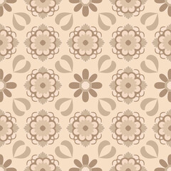 Background pattern for design, texture, tile, wallpaper, silk, fabric, tile, geometric floral pattern, seamless, vector, floral ornament, decoration, backdrop, baroque, brown