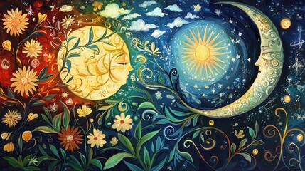 Spring Equinox Balanced Symbolism Design