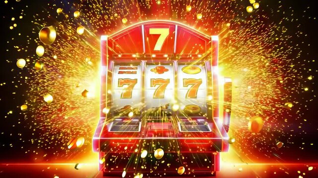 Slot machine wins the jackpot 777 in casino