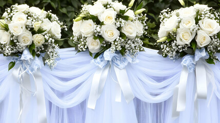 Elegant White Rose Wedding Decor Illustration