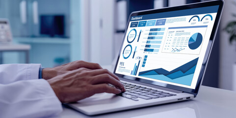 Business data dashboard provide business intelligence analytic for marketing strategy planning brisk with big data set to analyze customer demands and foreseeing business future