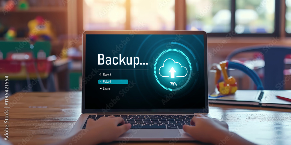 Poster backup storage data internet technology business concept. database storage cloud technology file dat