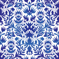 Floral seamless pattern. Flower background. Ornamental russian ethic style