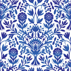 Floral seamless pattern. Flower background. Ornamental russian ethic style
