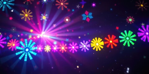 A kaleidoscope of colors illuminating the darkness with shimmering lights that evoke a sense of wonder and enchantment, psychedelic effects, shimmering patterns, dreamlike ambiance