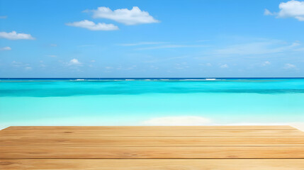 Fototapeta premium Ocean View Wooden Deck Illustration