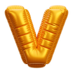 3d gold balloon letter v