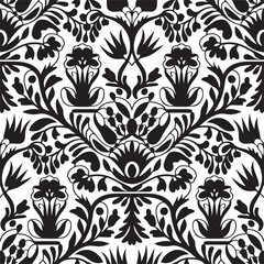 Floral seamless pattern. Flower background. Ornamental russian ethic style