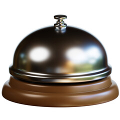 3D Receptionist bell with a brown base and knob on top, perfect for hotel decorations.