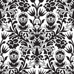 Floral seamless pattern. Flower background. Ornamental russian ethic style