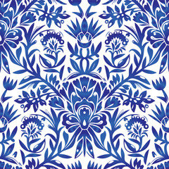 Floral seamless pattern. Flower background. Ornamental russian ethic style