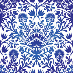 Floral seamless pattern. Flower background. Ornamental russian ethic style