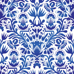 Floral seamless pattern. Flower background. Ornamental russian ethic style