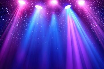 Vibrant Stage Lighting Design with Purple and Blue Beams