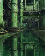 Innovative green manufacturing practices industrial facility high-resolution imagery urban environment aesthetic viewpoint