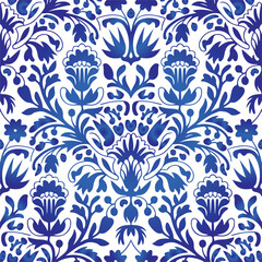 Floral seamless pattern. Flower background. Ornamental russian ethic style
