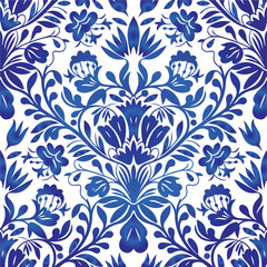 Floral seamless pattern. Flower background. Ornamental russian ethic style