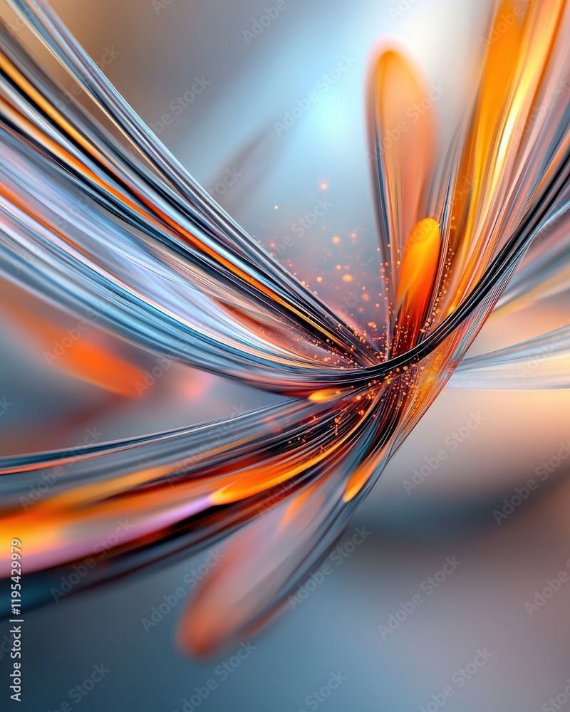 Poster exploding bursts of sharp glowing lines creating a dynamic abstract design digital art high-tech env