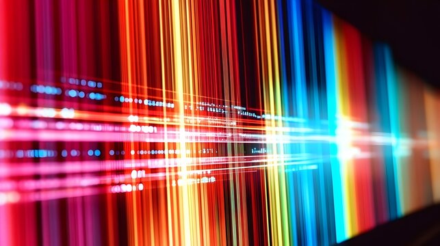 A long hallway with green lights on the walls